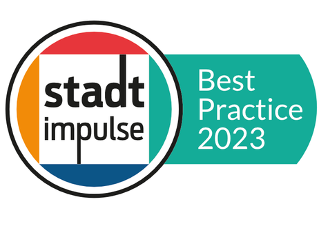 Logo von Stadtimpulse mit Zusatz: Best Practice 2023